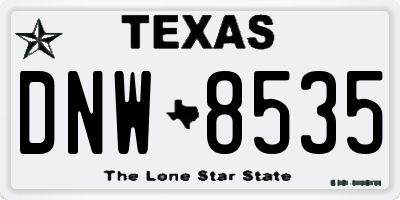 TX license plate DNW8535