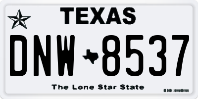 TX license plate DNW8537