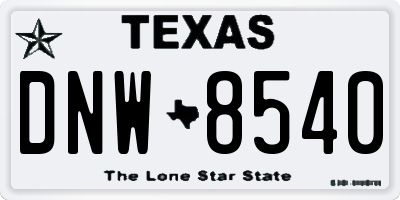 TX license plate DNW8540
