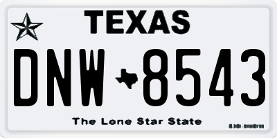 TX license plate DNW8543
