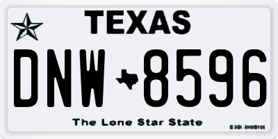 TX license plate DNW8596