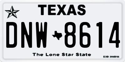 TX license plate DNW8614