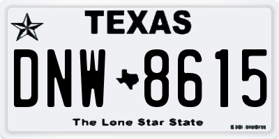 TX license plate DNW8615