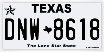TX license plate DNW8618