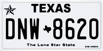TX license plate DNW8620