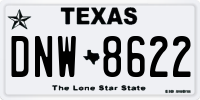 TX license plate DNW8622
