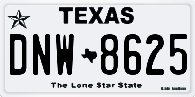 TX license plate DNW8625