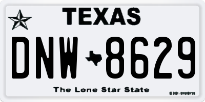 TX license plate DNW8629