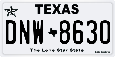 TX license plate DNW8630