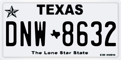 TX license plate DNW8632