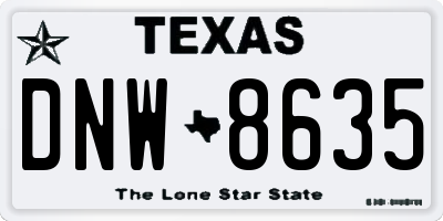 TX license plate DNW8635