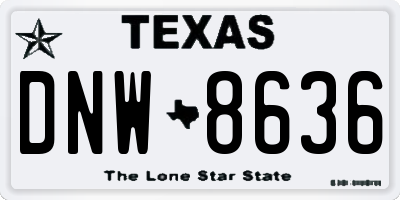 TX license plate DNW8636