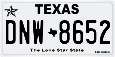 TX license plate DNW8652