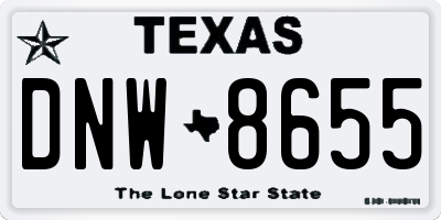 TX license plate DNW8655