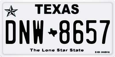 TX license plate DNW8657