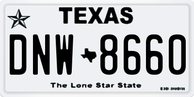 TX license plate DNW8660