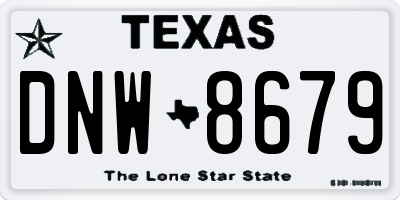 TX license plate DNW8679