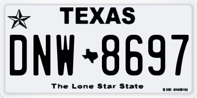 TX license plate DNW8697