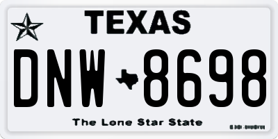 TX license plate DNW8698