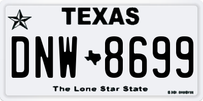 TX license plate DNW8699