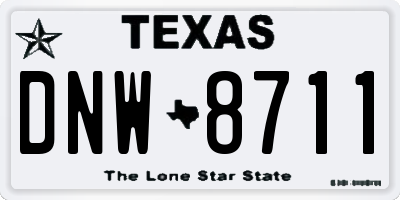 TX license plate DNW8711