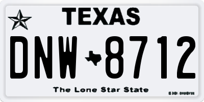 TX license plate DNW8712