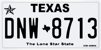 TX license plate DNW8713
