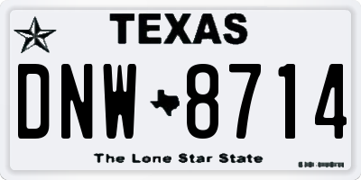 TX license plate DNW8714