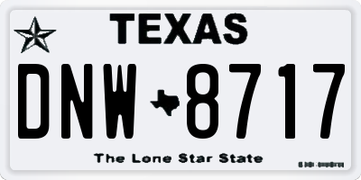 TX license plate DNW8717