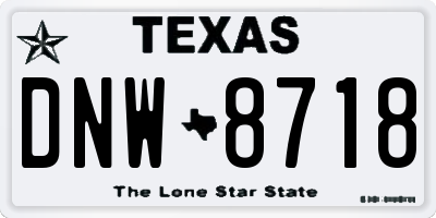 TX license plate DNW8718