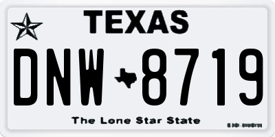 TX license plate DNW8719
