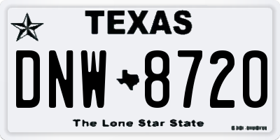 TX license plate DNW8720
