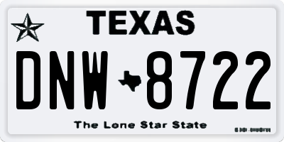 TX license plate DNW8722