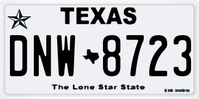 TX license plate DNW8723