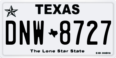 TX license plate DNW8727