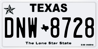 TX license plate DNW8728