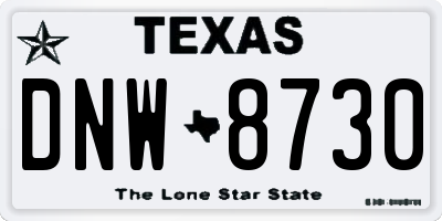TX license plate DNW8730