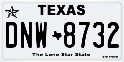 TX license plate DNW8732