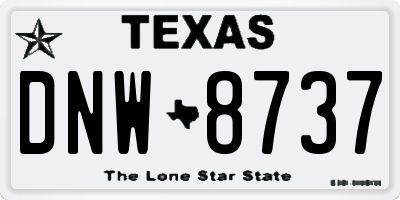 TX license plate DNW8737