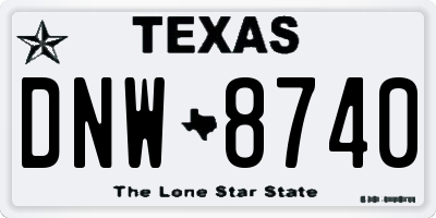 TX license plate DNW8740