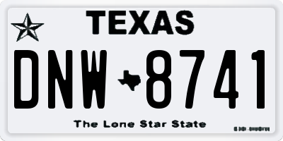 TX license plate DNW8741
