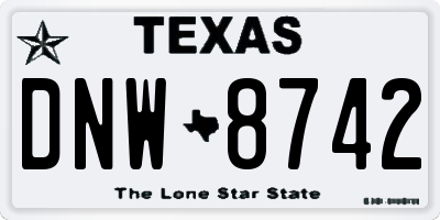 TX license plate DNW8742