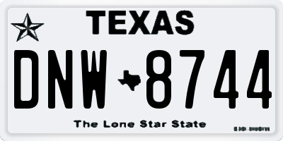 TX license plate DNW8744