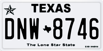 TX license plate DNW8746