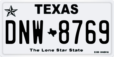 TX license plate DNW8769