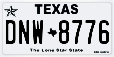 TX license plate DNW8776