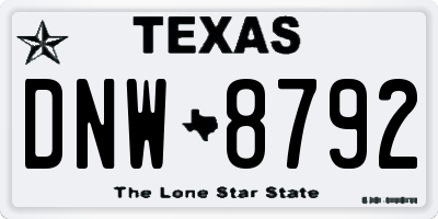 TX license plate DNW8792
