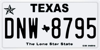 TX license plate DNW8795