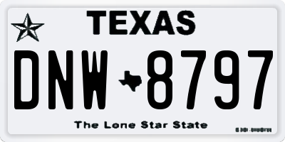 TX license plate DNW8797