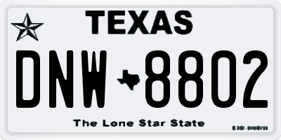TX license plate DNW8802